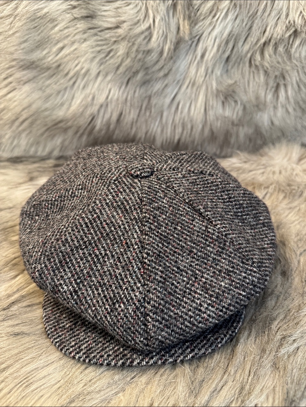 Pendleton Gray & Black Tweed Baker Cap Size L